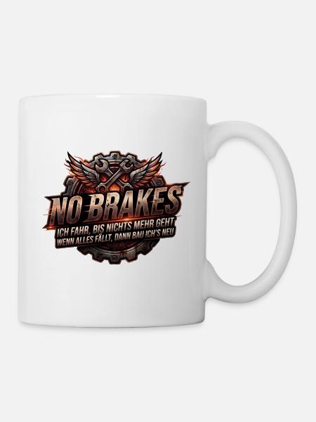 No Brakes – Flammen - Tasse - Weiß