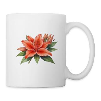 Blume Blüte rot Geschenk  - Tasse - Weiß - Rechts