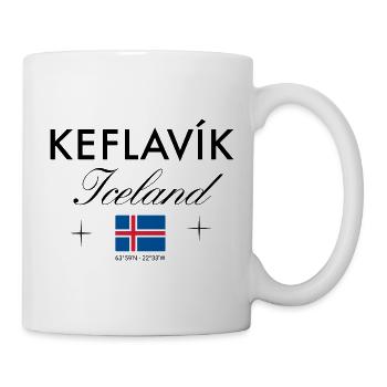 Keflavík Island Koordinaten Reise Souvenir - Tasse - Weiß - Rechts