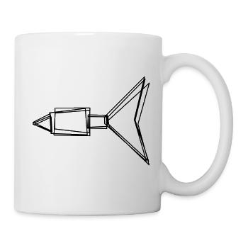 Dartpfeil handgezeichnet - Tasse - Weiß - Rechts