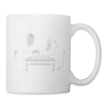 Dr. Freud spielt Schach mit dem Affen - Tasse - Weiß - Rechts