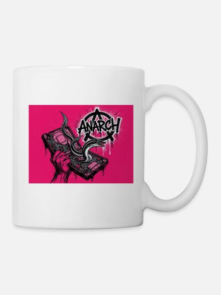 Anarchischer Aal entspringt einer Festplatte - Tasse - Weiß