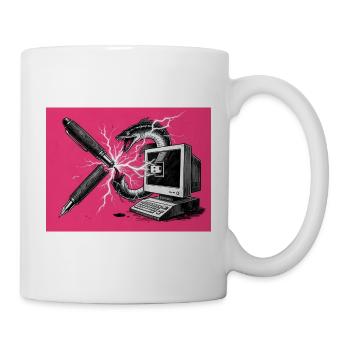 Anarchischer Aal - Ausbruch Kugelschreiber - KI - Tasse - Weiß - Rechts