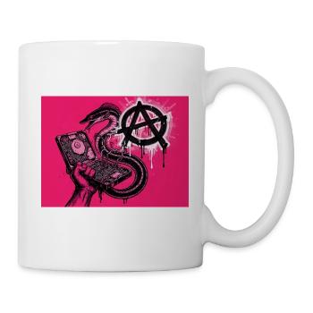 Anarchischer Aal entschlüpft einer Festplatte - Tasse - Weiß - Rechts