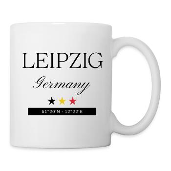 Leipzig Deutschland Souvenir Reise minimalistisch - Tasse - Weiß - Rechts
