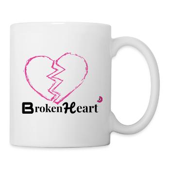Zerbrochenes Neonherz Pink - Tasse - Weiß - Rechts