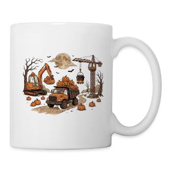 Bau-Halloween-Shirt für Kinder - Tasse - Weiß - Rechts