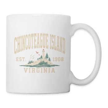 Chincoteague Insel Leuchtturm Retro - Tasse - Weiß - Rechts