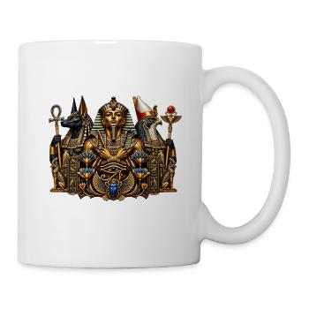 Pharao mit Anubis & Horus – Ägypten - Tasse - Weiß - Rechts