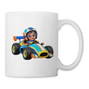 Kleiner Rennfahrer im Go-Kart - Tasse - Weiß - Rechts