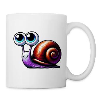 Schnecke - Tasse - Weiß - Rechts