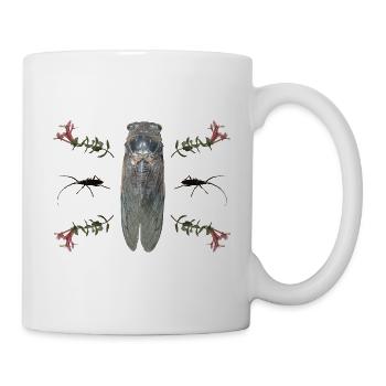 Zikade - Tasse - Weiß - Rechts