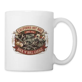 Rockabilly California Hot Rod Garage - Tasse - Weiß - Rechts