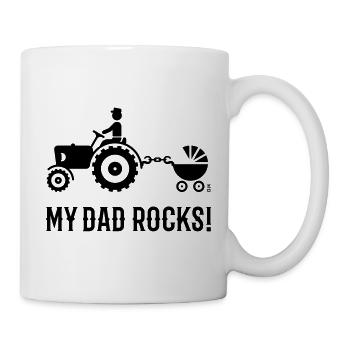 My Dad Rocks! (Trecker & Kinderwagen / Black) - Tasse - Weiß - Rechts