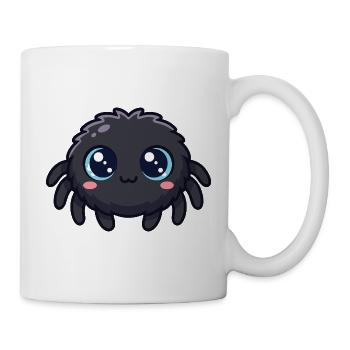 Niedliche, süße Cartoon-Spinne mit großen blauen Augen - Tasse - Weiß - Rechts