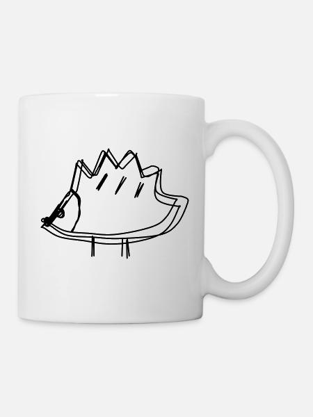 Igel handgezeichnet - Tasse - Weiß