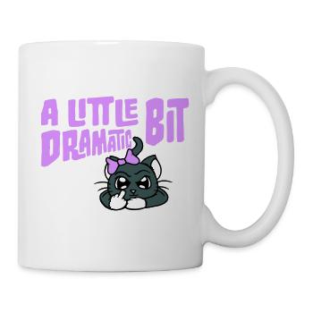 Little Bit Dramatic Drama Queen Mittelfinger Katze - Tasse - Weiß - Rechts