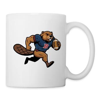 Lustiger Biber als American Football Spieler - Tasse - Weiß - Rechts
