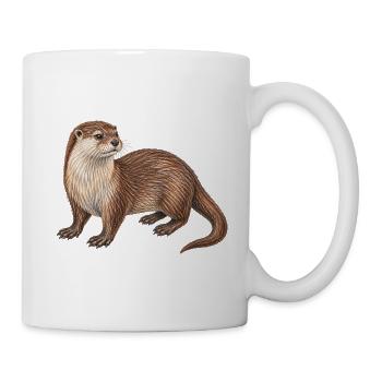 Europäischer Otter - Tasse - Weiß - Rechts