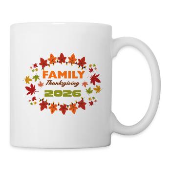 Familien-Thanksgiving 2026 Leafburst - Tasse - Weiß - Rechts