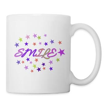 Lächeln Neonsterne - Tasse - Weiß - Rechts