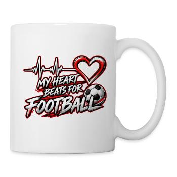 Herzschlag fürs Fußball - Tasse - Weiß - Rechts
