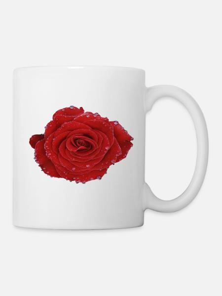 Crimson Dew Rose - Tasse - Weiß