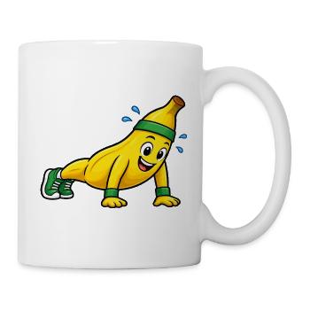 Fitness Banane Cartoon - Tasse - Weiß - Rechts