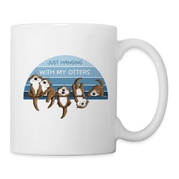 Otter Team Wildtiere Freundschaft Tierhumor - Tasse - Weiß - Rechts