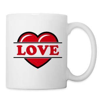 Herz / Herzchen / Love / Liebe (Red 2C) - Tasse - Weiß - Rechts