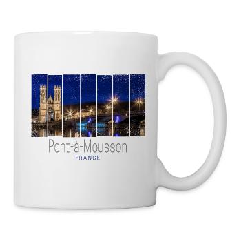 Pont a Mousson in Frankreich Vintage Panorama - Tasse - Weiß - Rechts