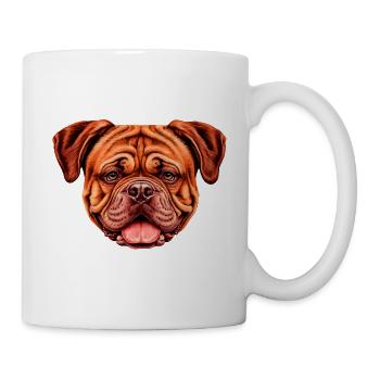 Vibrantes Bordeaux doggen-Gesicht Kunstprint - Tasse - Weiß - Rechts