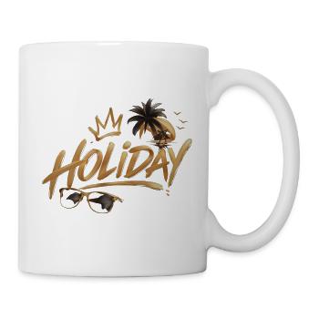 Golden Holiday Script mit Palm Sunset - Tasse - Weiß - Rechts