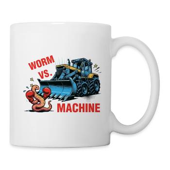 Worm vs Machine Robak Kontra Maszyna - Tasse - Weiß - Rechts