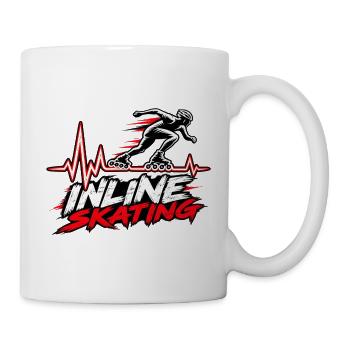 Inline Skating Herzschlag – Skating - Tasse - Weiß - Rechts