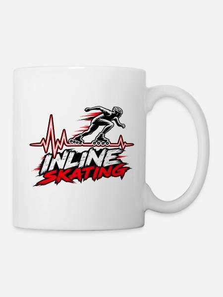 Inline Skating Herzschlag – Skating - Tasse - Weiß