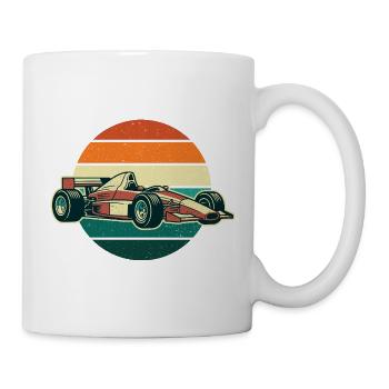 Retro Offenwagen-Rennwagen – Oldtimer-Motorsport - Tasse - Weiß - Rechts