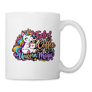 Fueled by Coffee Unicorn Magic - Tasse - Weiß - Rechts