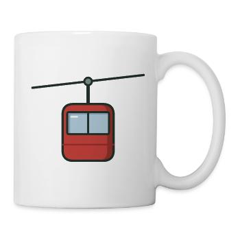 Après-Ski-Gondel – Kleines Brustemblem - Tasse - Weiß - Rechts