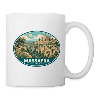 Erleben Sie Massafra in Italien – Vintage-Reisen in Apulien - Tasse - Weiß - Rechts