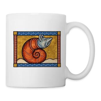 Testudo: Die mittelalterliche Schnecke... Wahrscheinlich - Tasse - Weiß - Rechts
