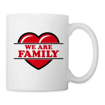 We Are Family (Familie Herz Liebe Love / Red 2C) - Tasse - Weiß - Rechts