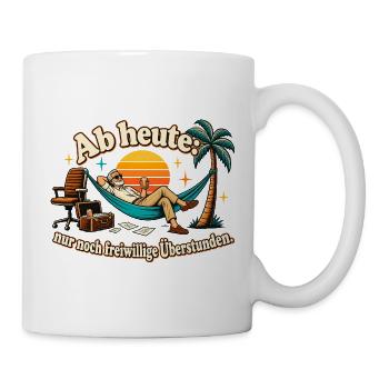 Rente Ruhestand Abschiedsgeschenk Kollege - Tasse - Weiß - Rechts