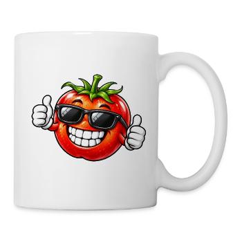 Coole Tomate Vegan Vegetarisch Cartoon - Tasse - Weiß - Rechts