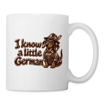 Kleiner deutscher bayerischer Dackel - Tasse - Weiß - Rechts