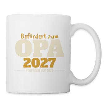 Befördert zum Opa 2027 – für dunkle Shirts - Tasse - Weiß - Rechts