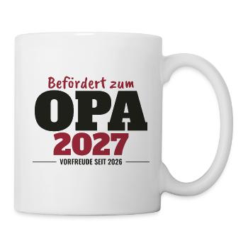 Befördert zum Opa 2027 - Tasse - Weiß - Rechts