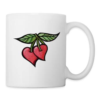 Cherries Aquarell Duo - Tasse - Weiß - Rechts
