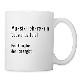 Musiklehrerin Substantiv Definition Musik Geschenk - Tasse - Weiß - Rechts