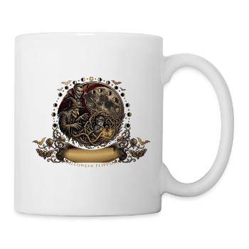 Unheimliches Halloween: Hexe, Vampir und Kind - Tasse - Weiß - Rechts